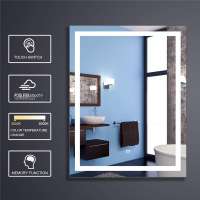 China wholesale Bathroom Led Wall Hung Mirror Decorative Barber Mirror with color and temperature adjustable